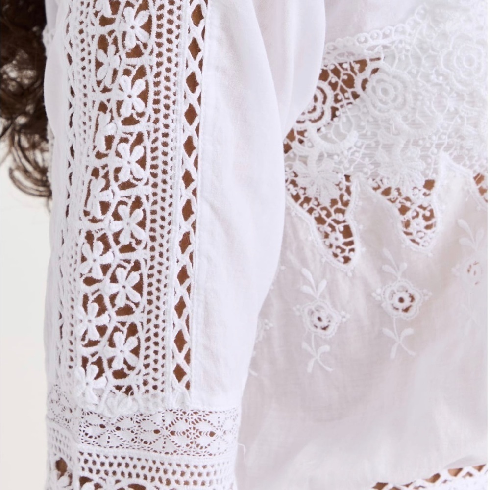 LOVESHACKFANCY Women's Beth Dress, White, L - Picture 5 of 15